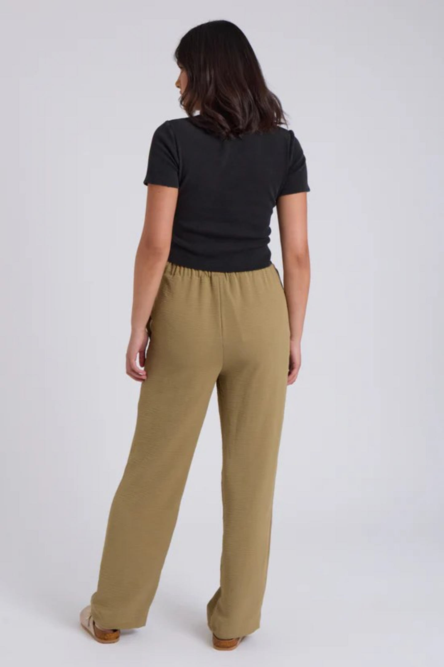 Wide Leg Trousers in Khaki