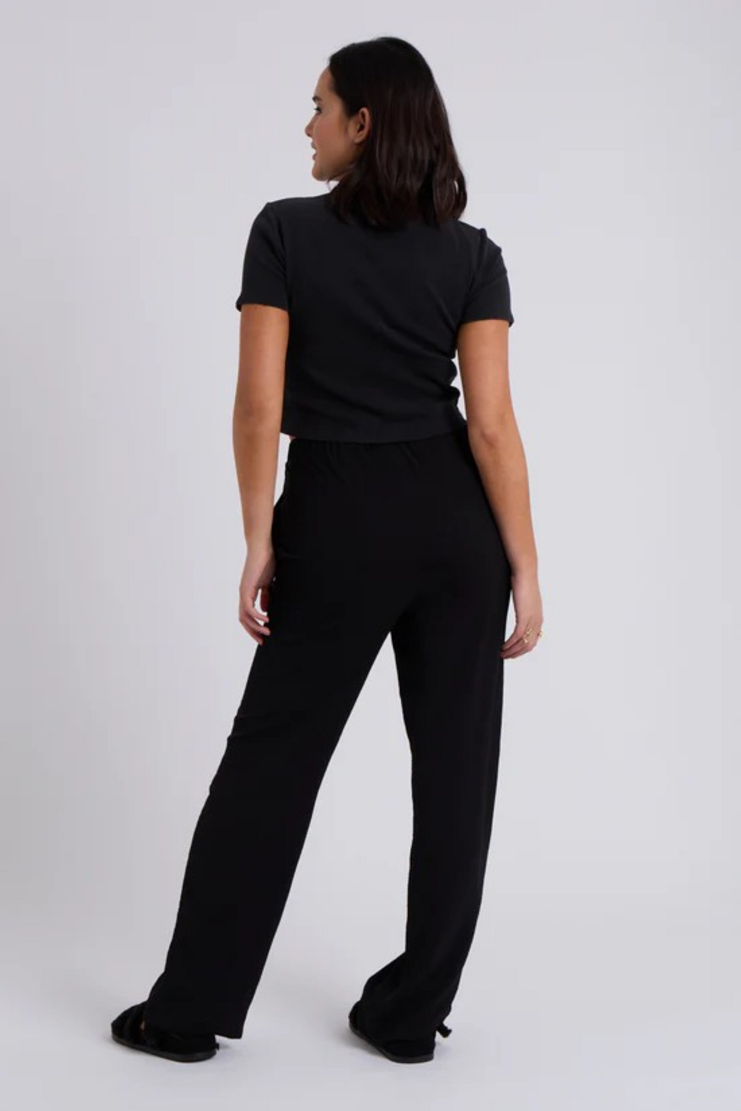 Wide Leg Trousers in Black