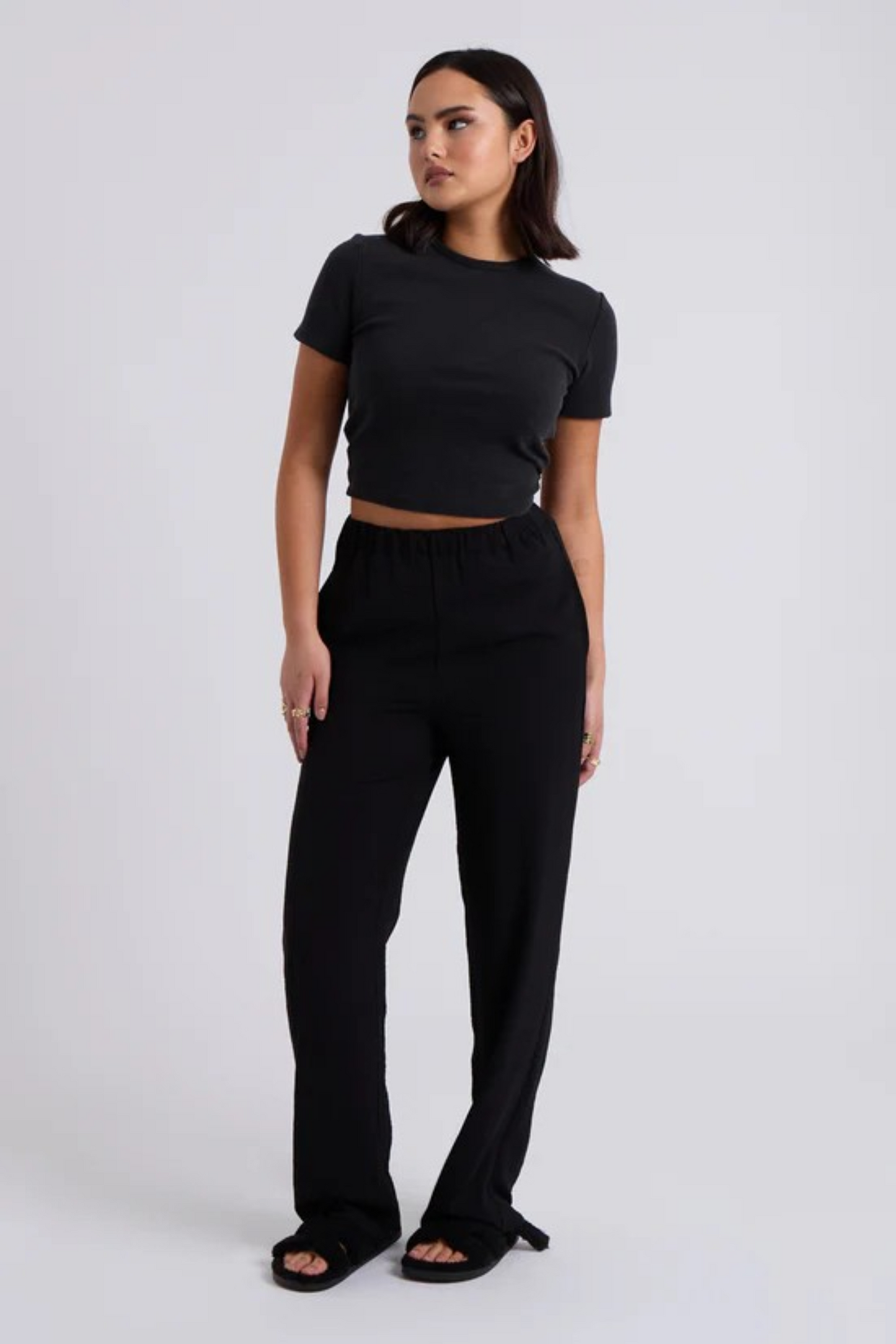 Wide Leg Trousers in Black