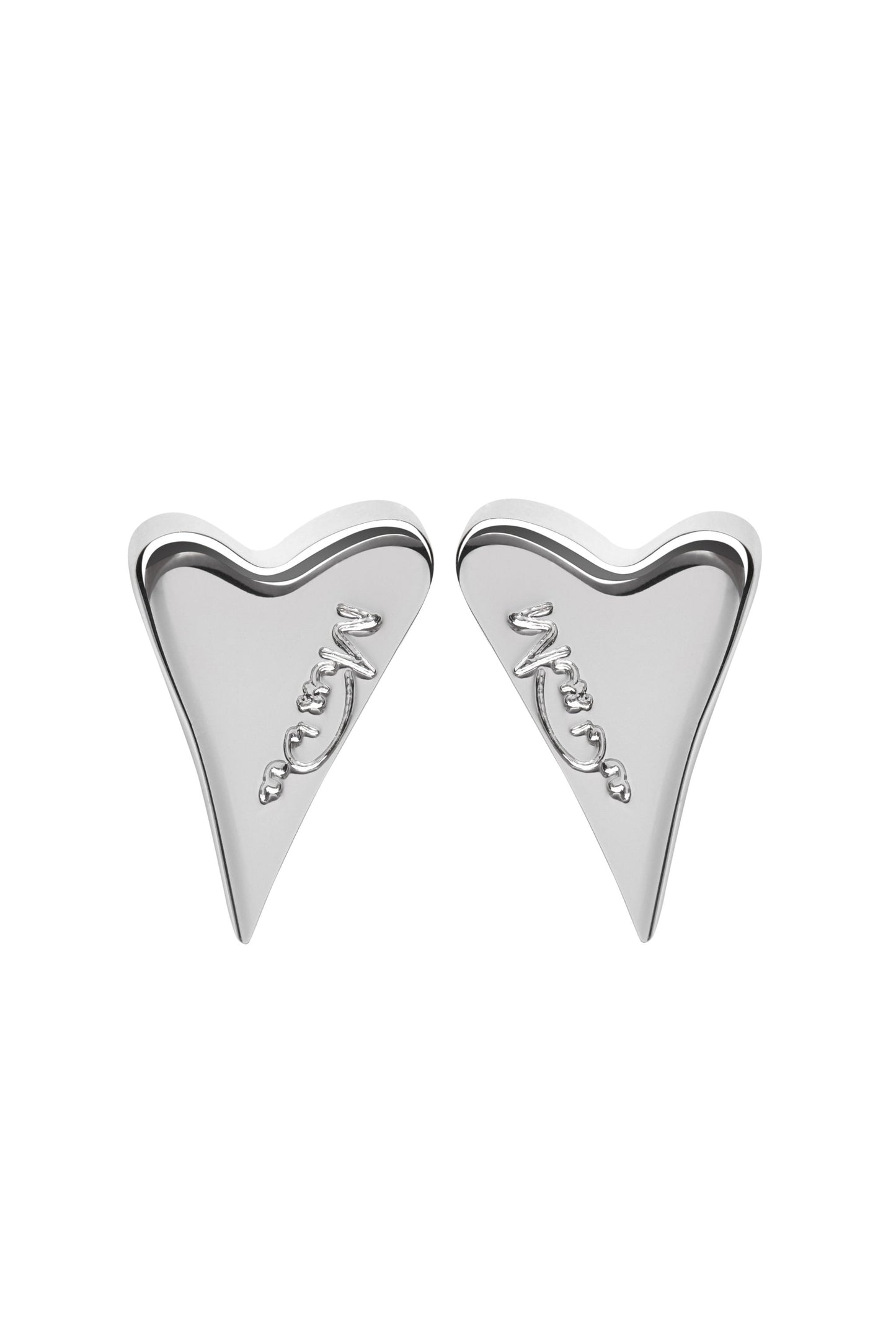 Miss Dee Silver Solid Heart Earrings 1640992