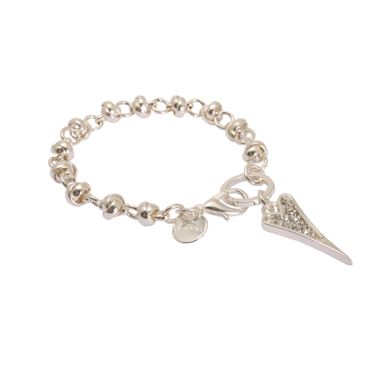 Miss Dee Silver Knotted Chain & CZ Heart Bracelet - 1693492
