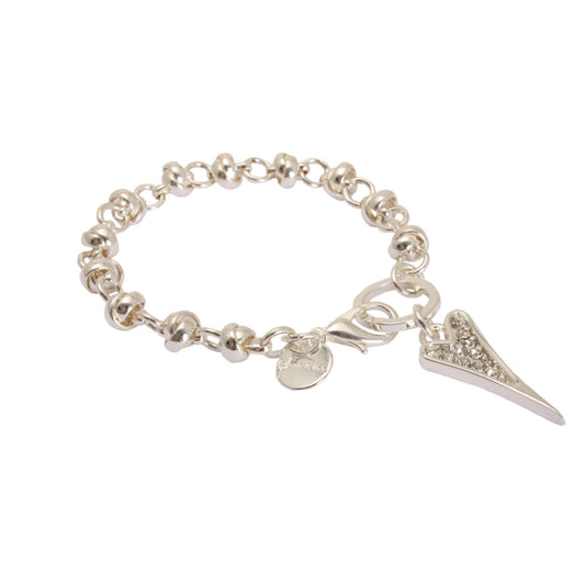 Miss Dee Silver Knotted Chain & CZ Heart Bracelet - 1693492