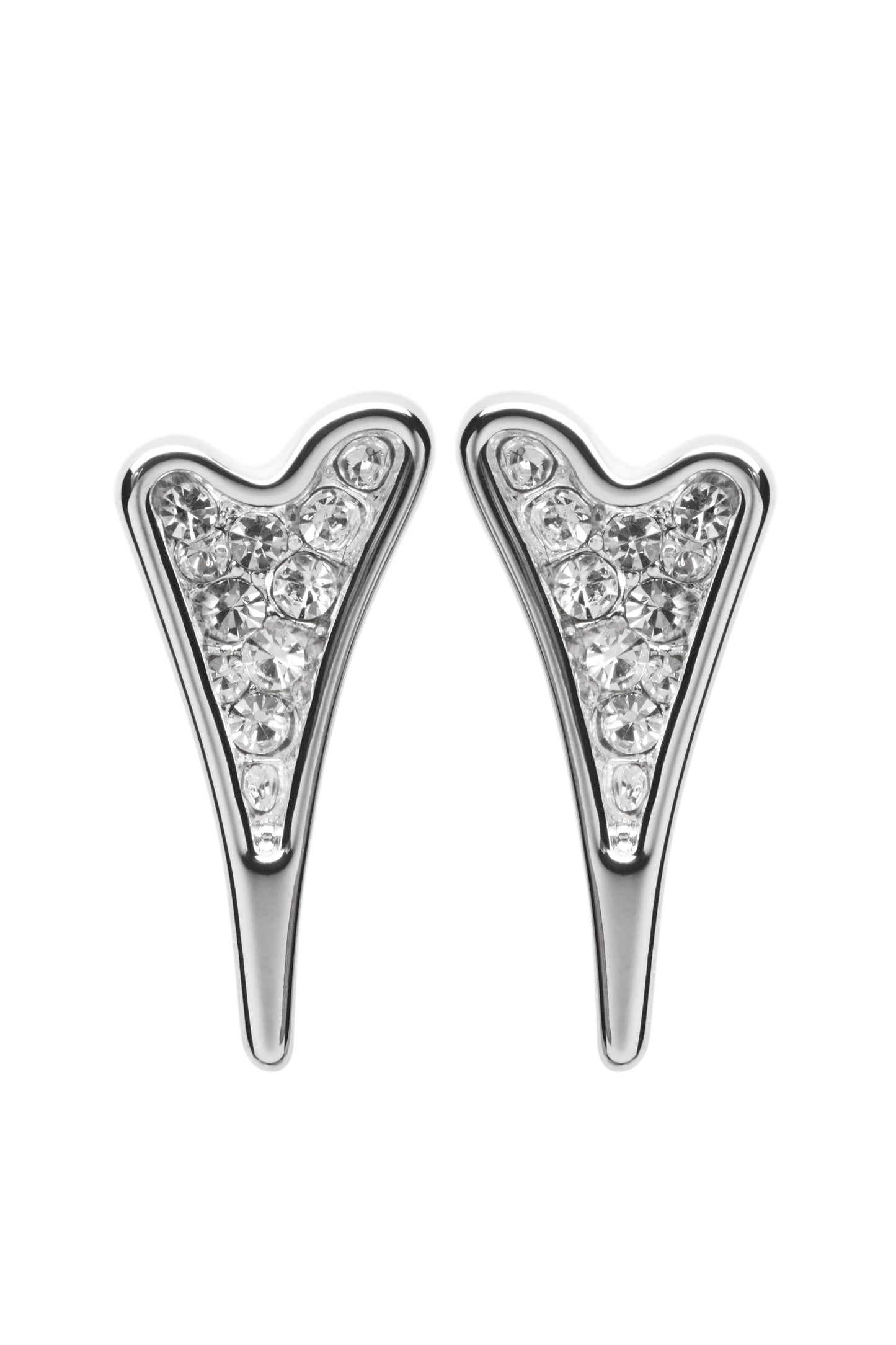 Miss Dee Silver Cubic Zirconia Solid Heart Studs - 1705992