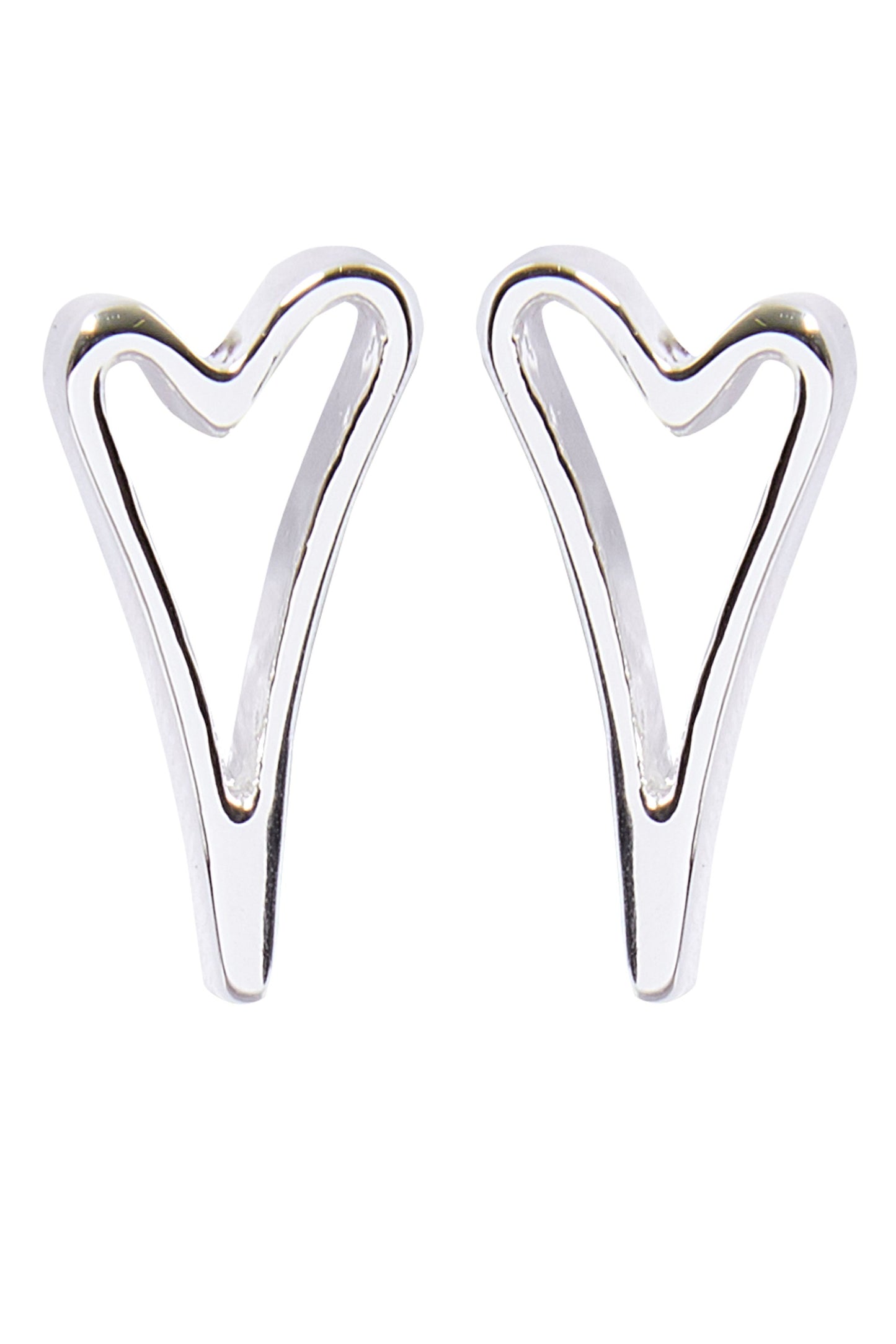 Miss Dee Silver Hollow Heart Studs 1800491