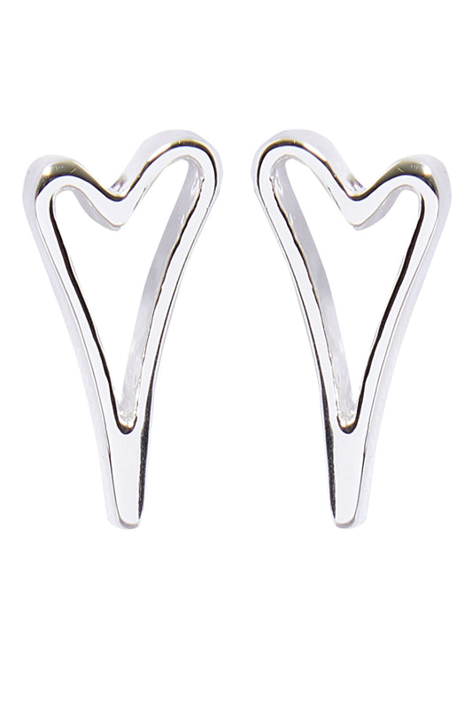 Miss Dee Silver Hollow Heart Studs 1800491
