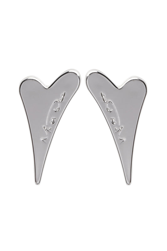 Miss Dee Silver Solid Heart Studs