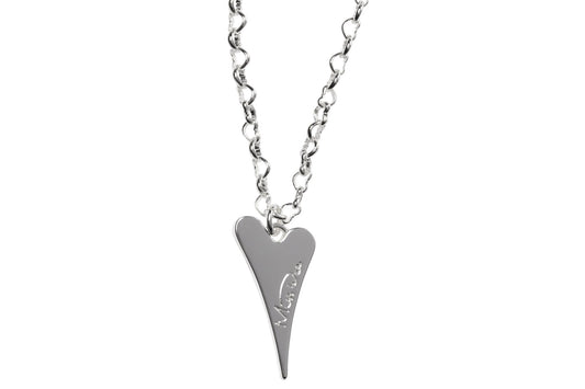 Miss Dee Silver Necklace with Plain Solid Heart - 1800587