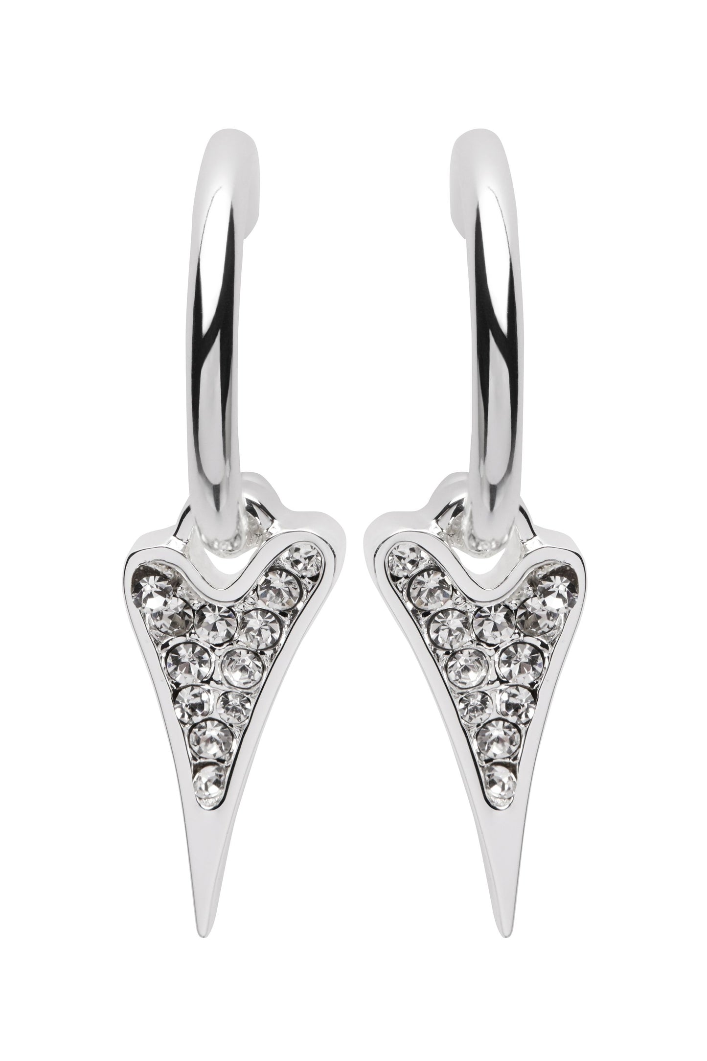 Miss Dee Silver Hoops with CZ Heart 1800725