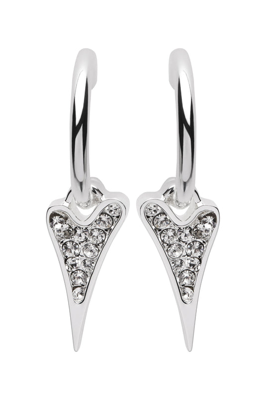 Miss Dee Silver Hoops with CZ Heart 1800725