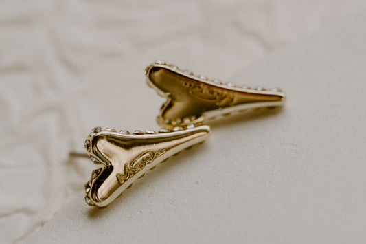 Miss Dee Gold Small Heart Cubic Zirconia Studs - 1900246