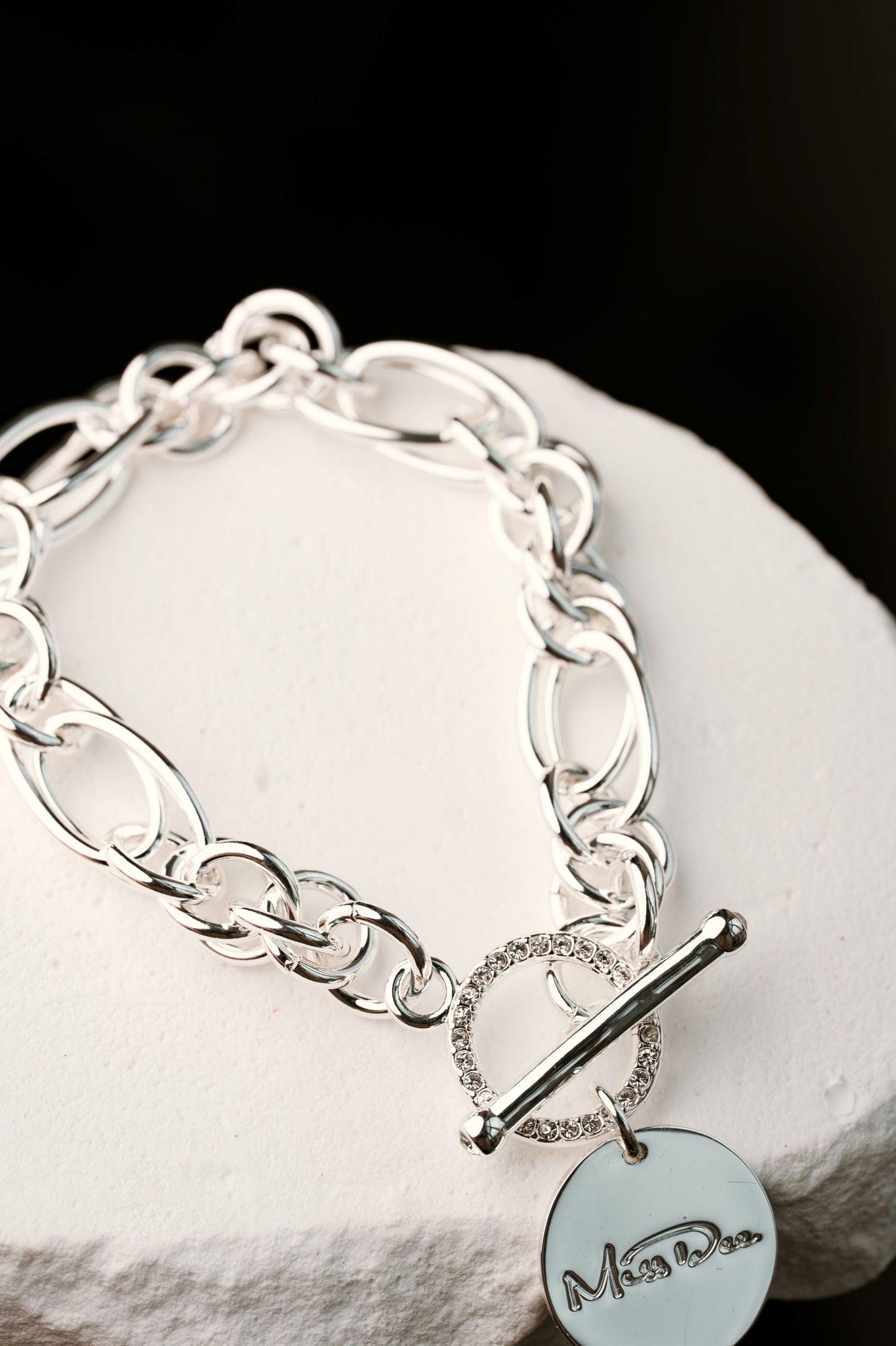 Miss Dee Cubic Zirconia T-Bar Bracelet in Silver - 1900418