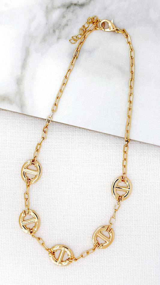 Envy Short Gold Necklace with Oval Links