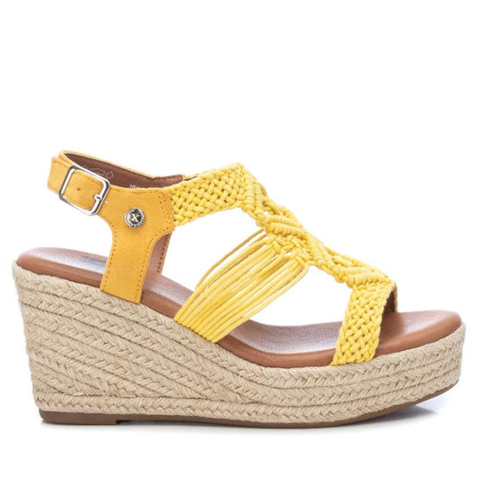 XTI Yellow Wedge Sandal - 45075