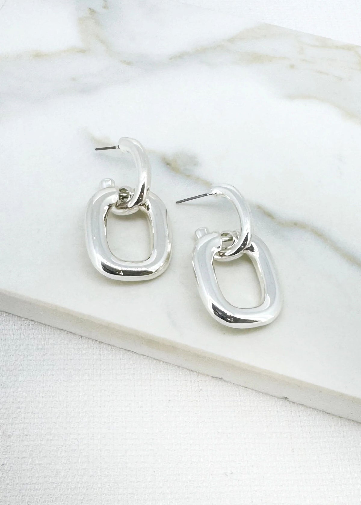 Envy Silver Square Hoop Earring
