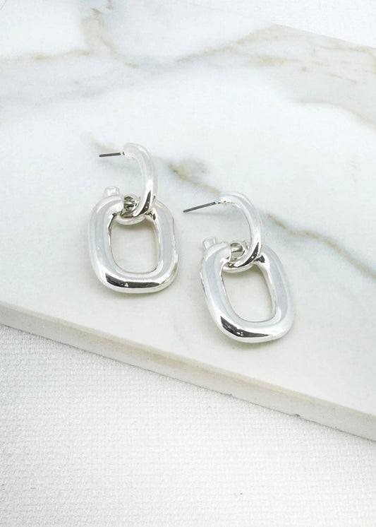 Envy Silver Square Hoop Earring