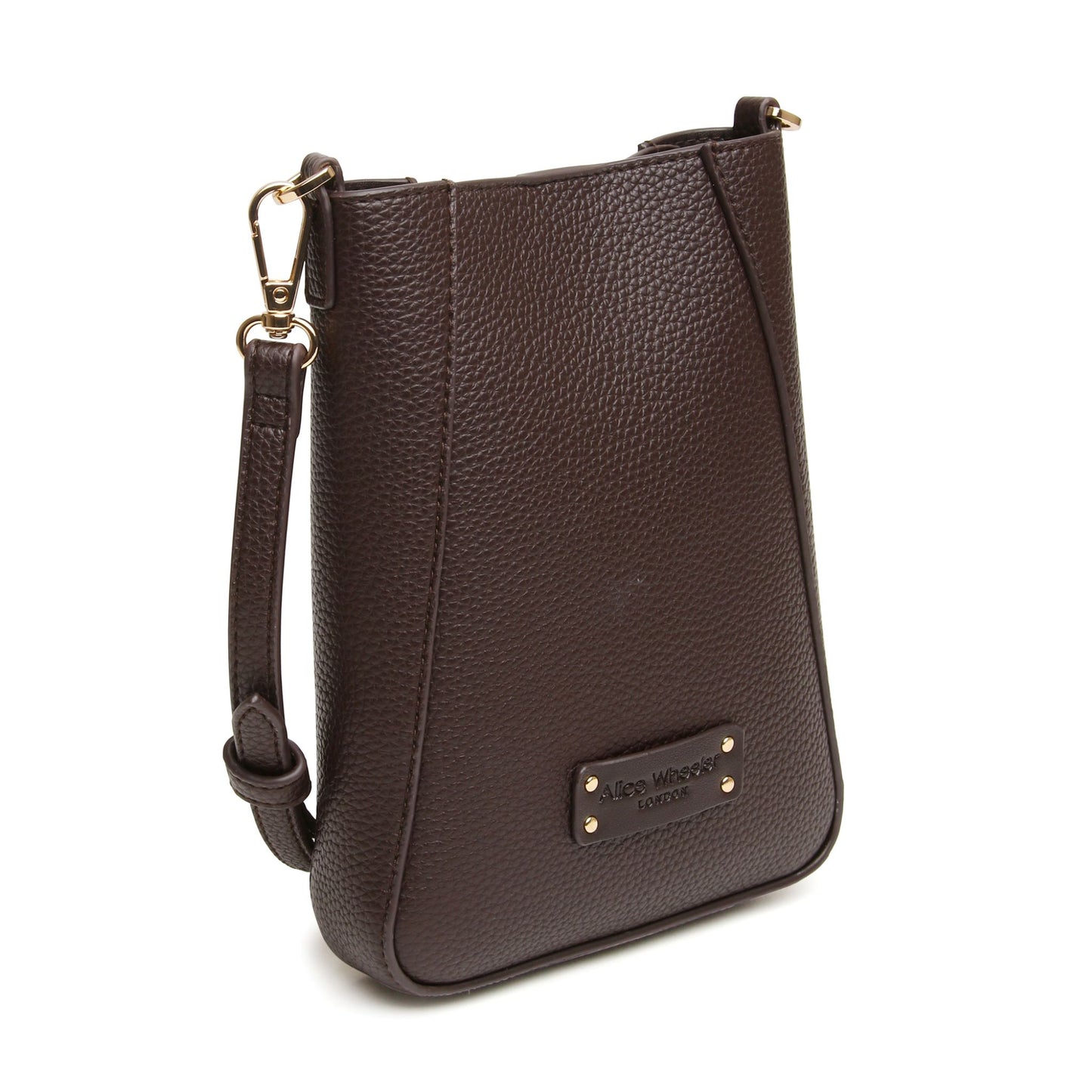 Alice Wheeler Kensington Phone Cross Body Bag in Chocolate - AW6199