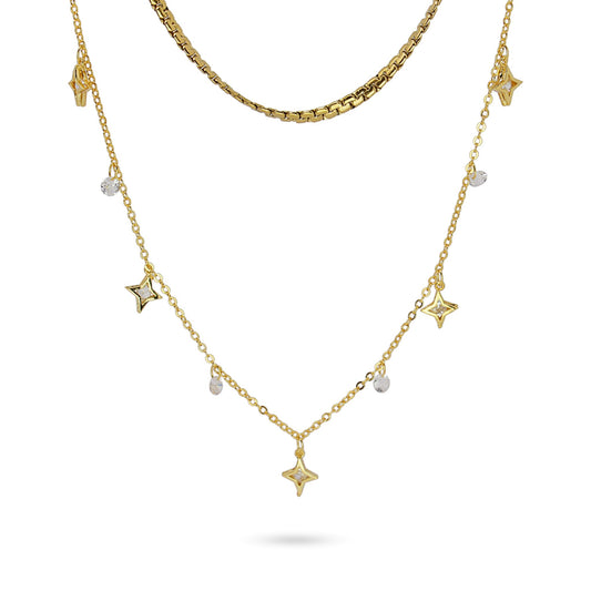 Anartxy Long Double Necklace with Charms - BCO443