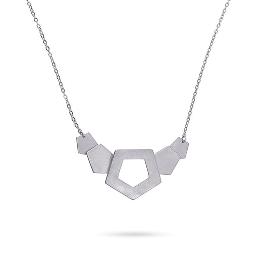 Anartxy Brushed Effect Silver Necklace - BCO776