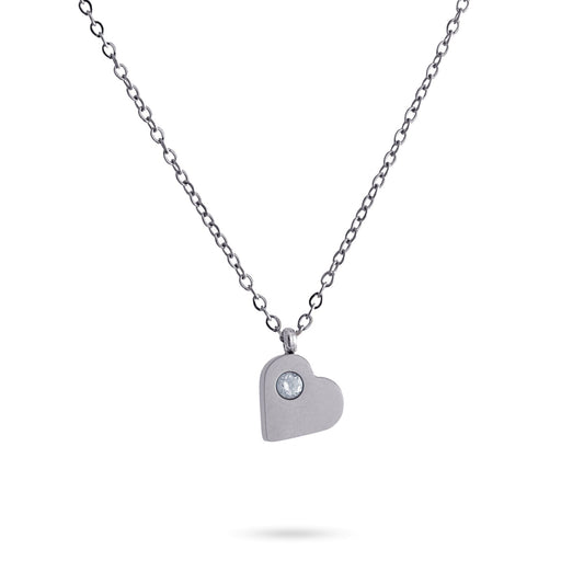 Anartxy Silver Necklace with Heart Pendant - BCO830