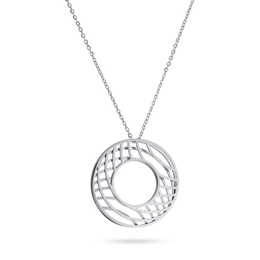 Anartxy Silver Geometric Style Pendant Necklace - BCO845