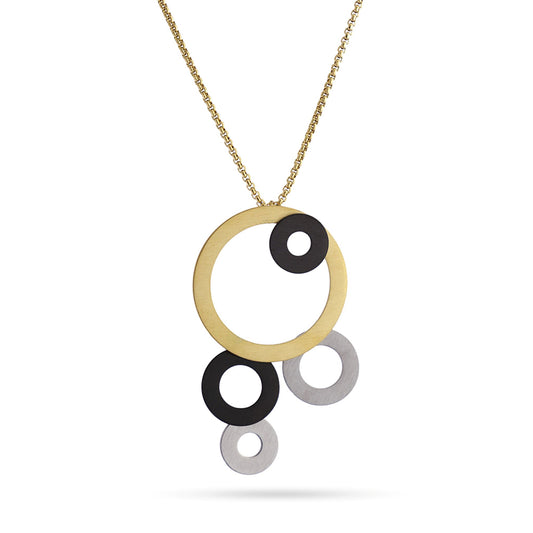 Anartxy Metallic Combination Eclypse Necklace -BCO897