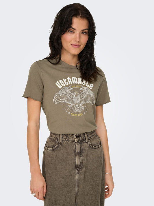 ONLY Untamable T-Shirt in Beige