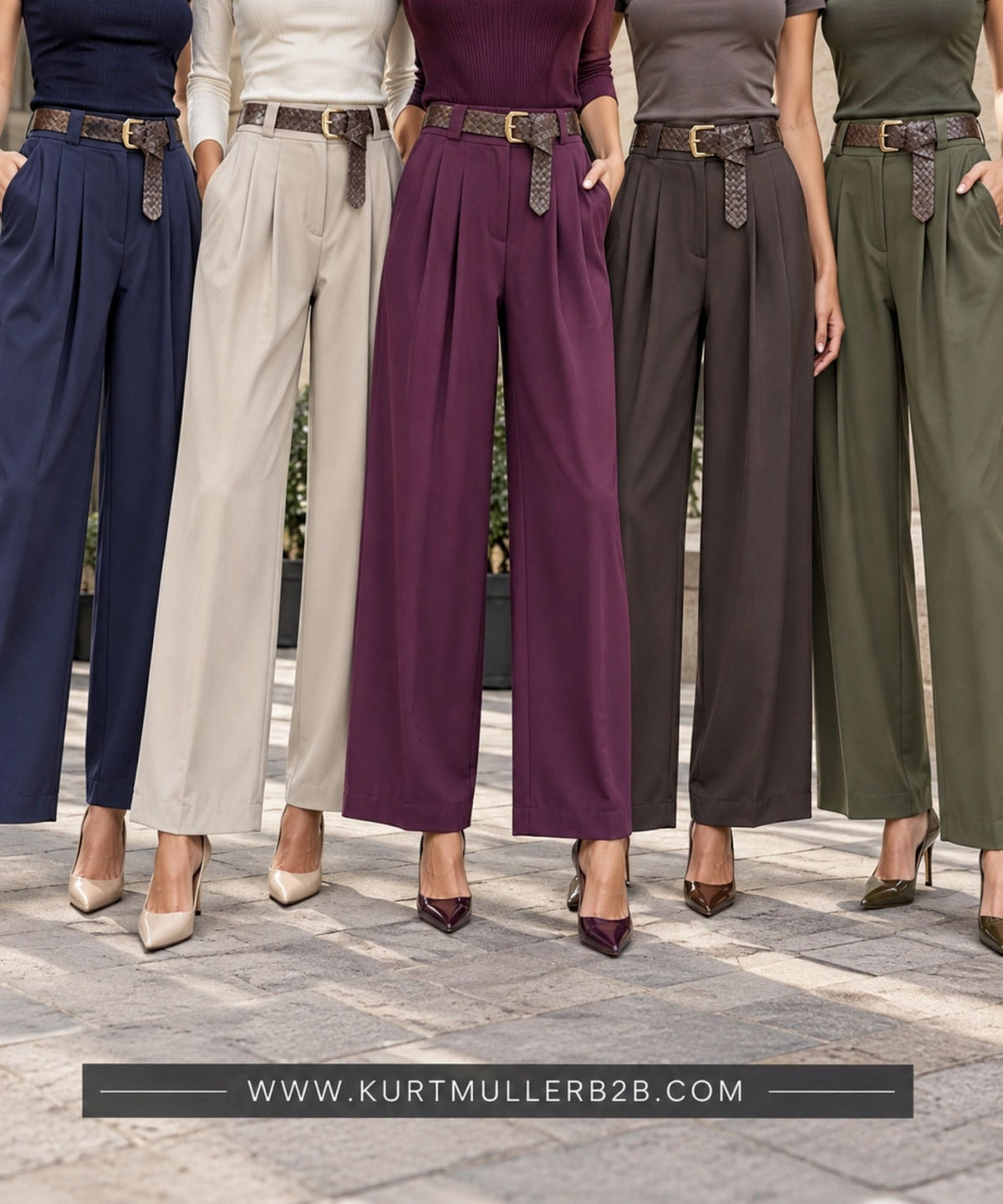 Belted Wide Leg Trousers (One Size)