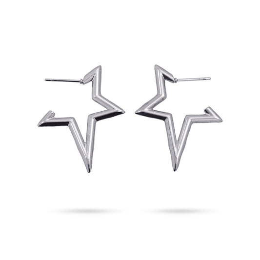 Anartxy Silver Hoop Star Shape Earring - CPE705