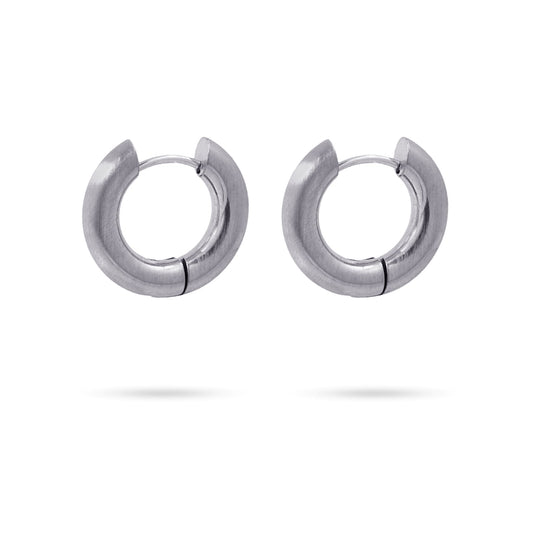 Anartxy Matte Silver Hoop Earrings - CPE779