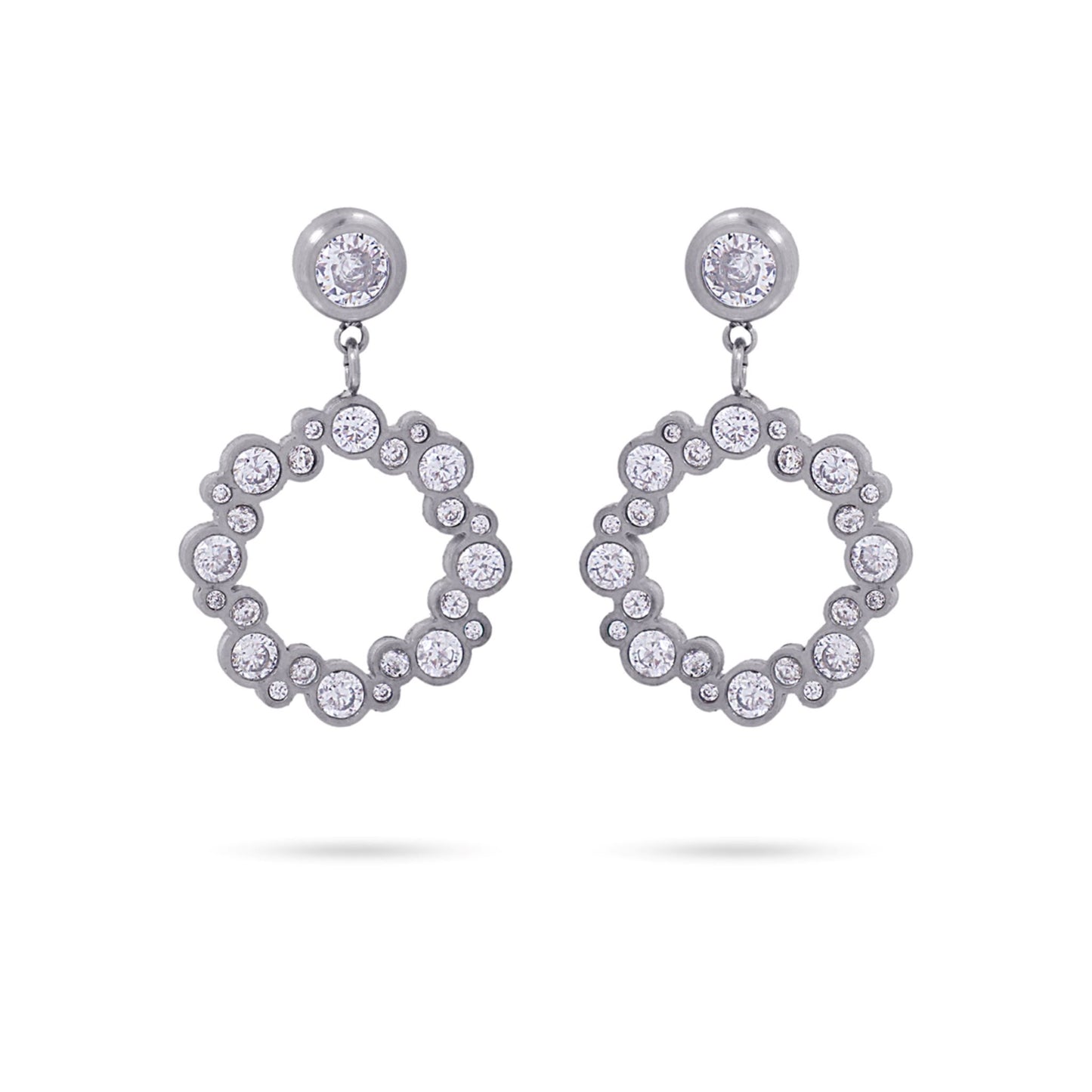 Anartxy Silver Drop Earrings with Cubic Zirconia  - CPE828