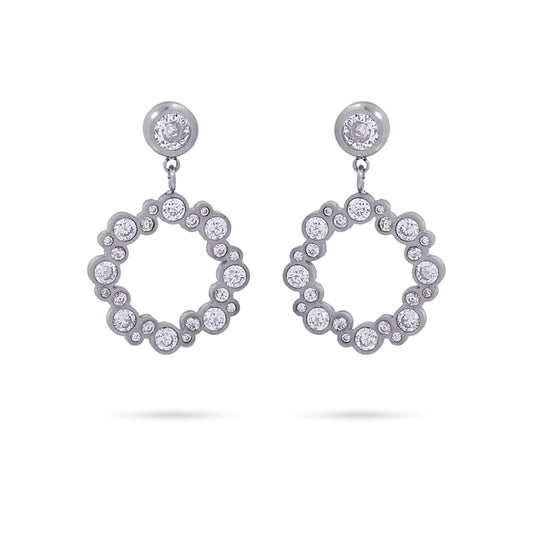 Anartxy Silver Drop Earrings with Cubic Zirconia  - CPE828