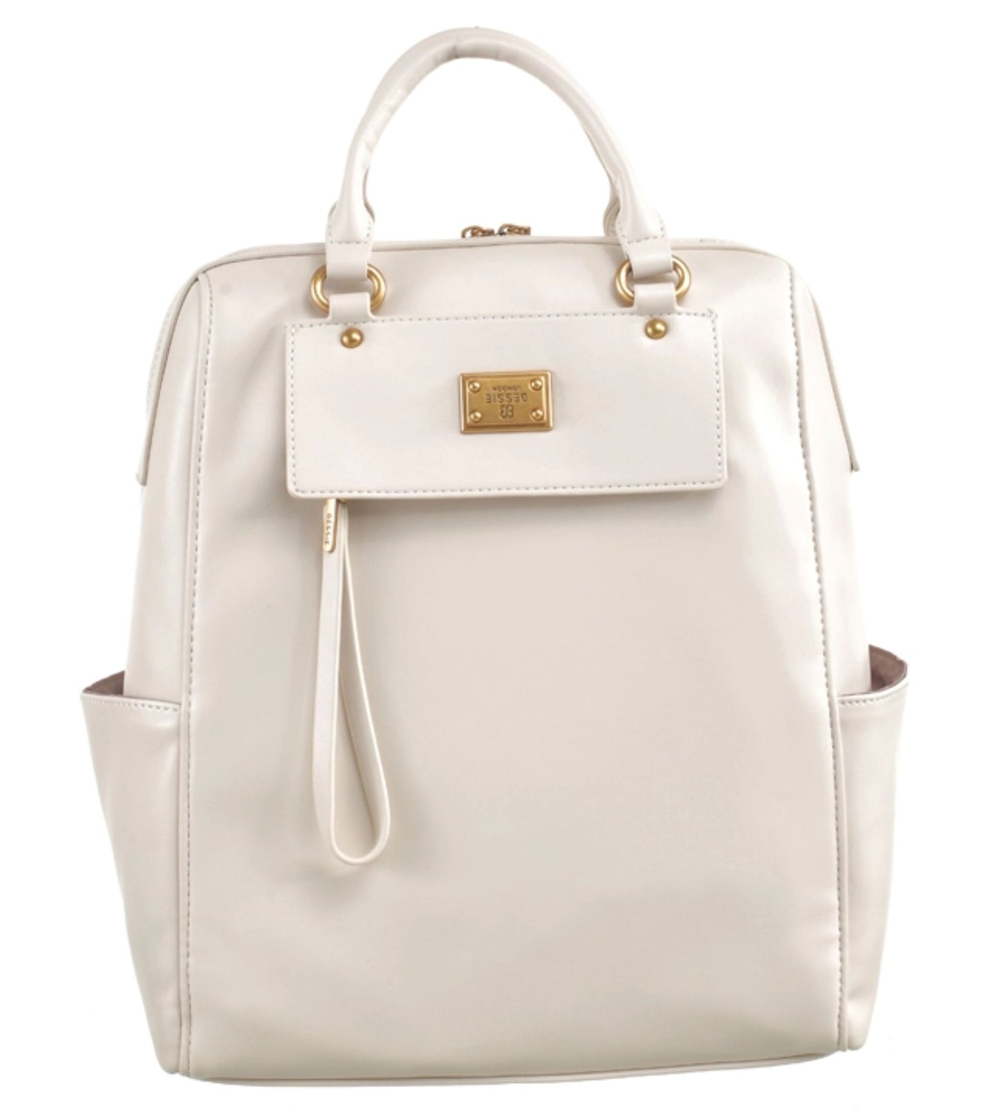Bessie Classic Sleek Backpack in Beige