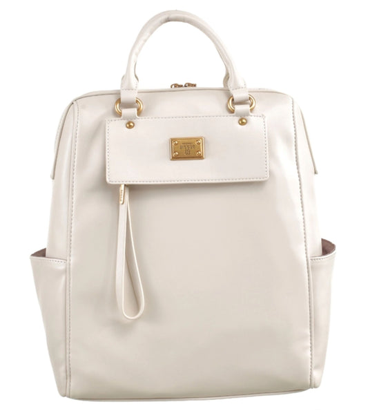 Bessie Classic Sleek Backpack in Beige