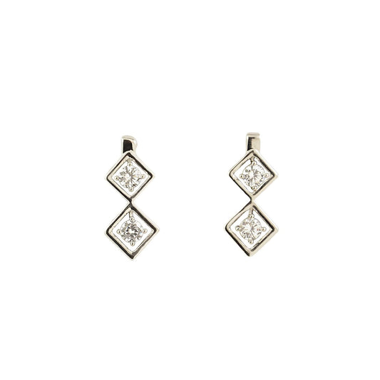 Crystal Double Square Drop Earring (VIP38)
