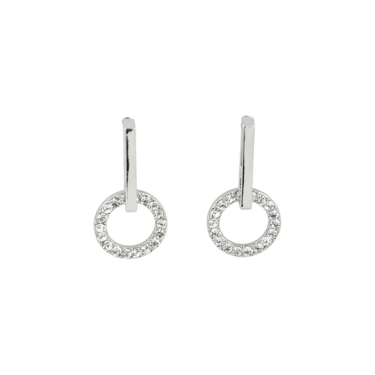Crystal Drop Circle Stud Earrings ( VIP 78)