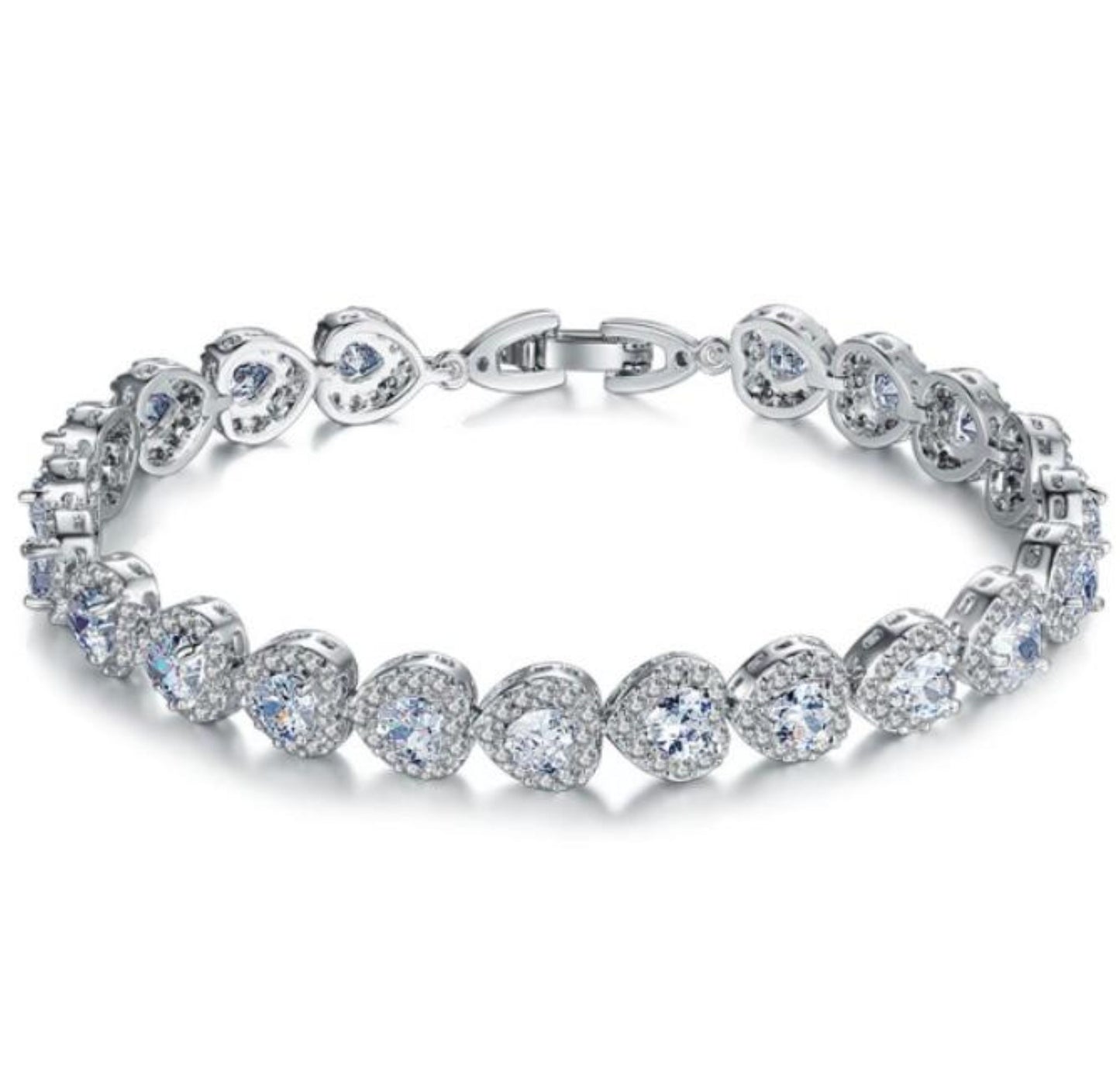 Crystal Heart Tennis Bracelet (Vip33)