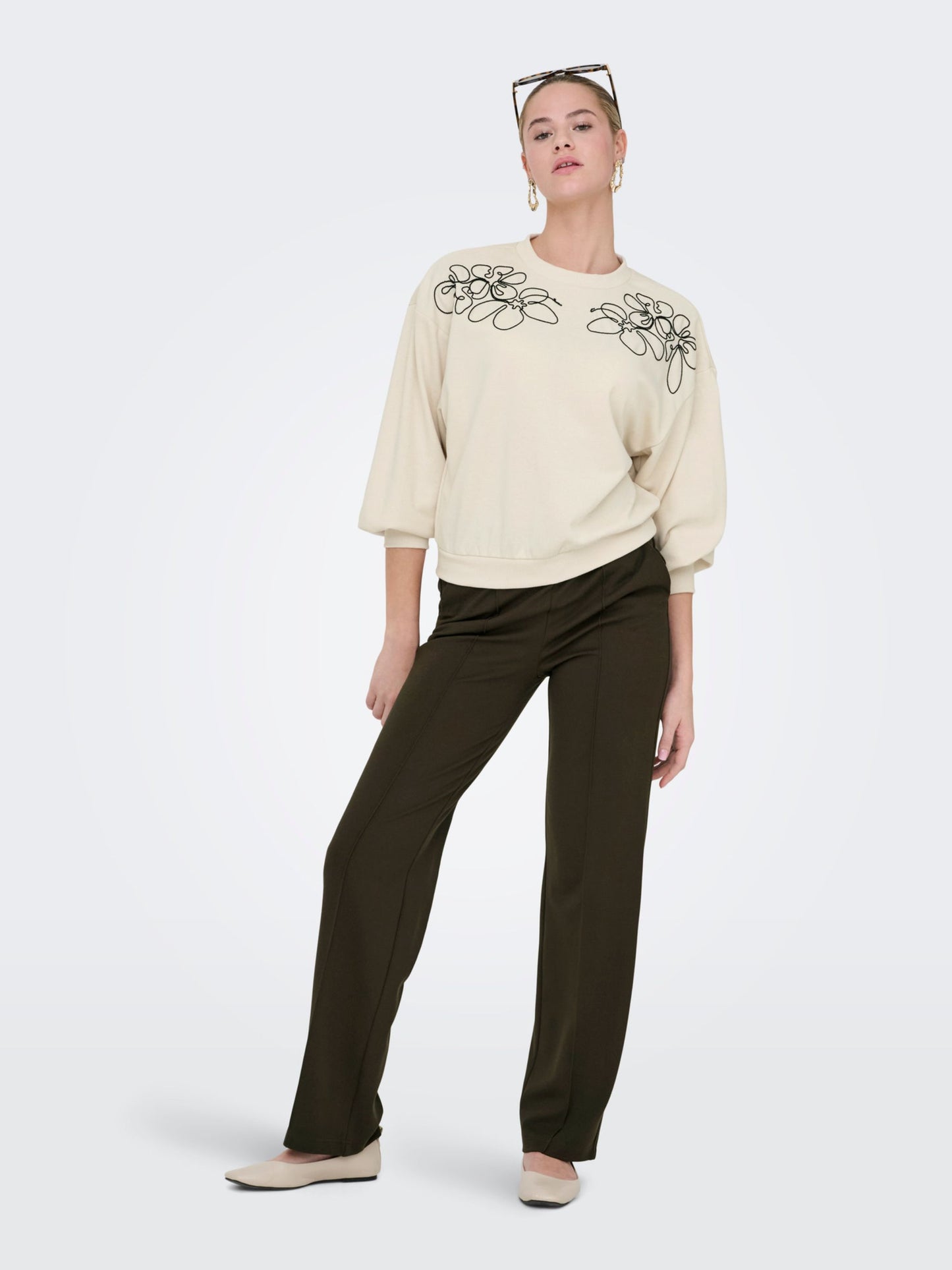 ONLY Wide Leg Trousers in Chocolate