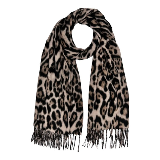 Classic Leopard Scarf with Tassels