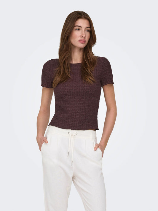 ONLY Crepe Style Top in Chocolate