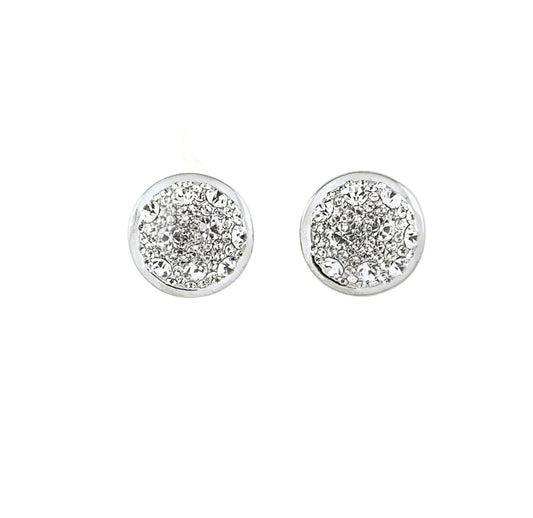 Crystal Pave' Button Stud Earrings (VIP 29)