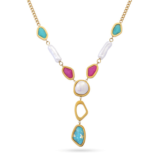 Anartxy Gold Aqua Current Necklace - DCO005