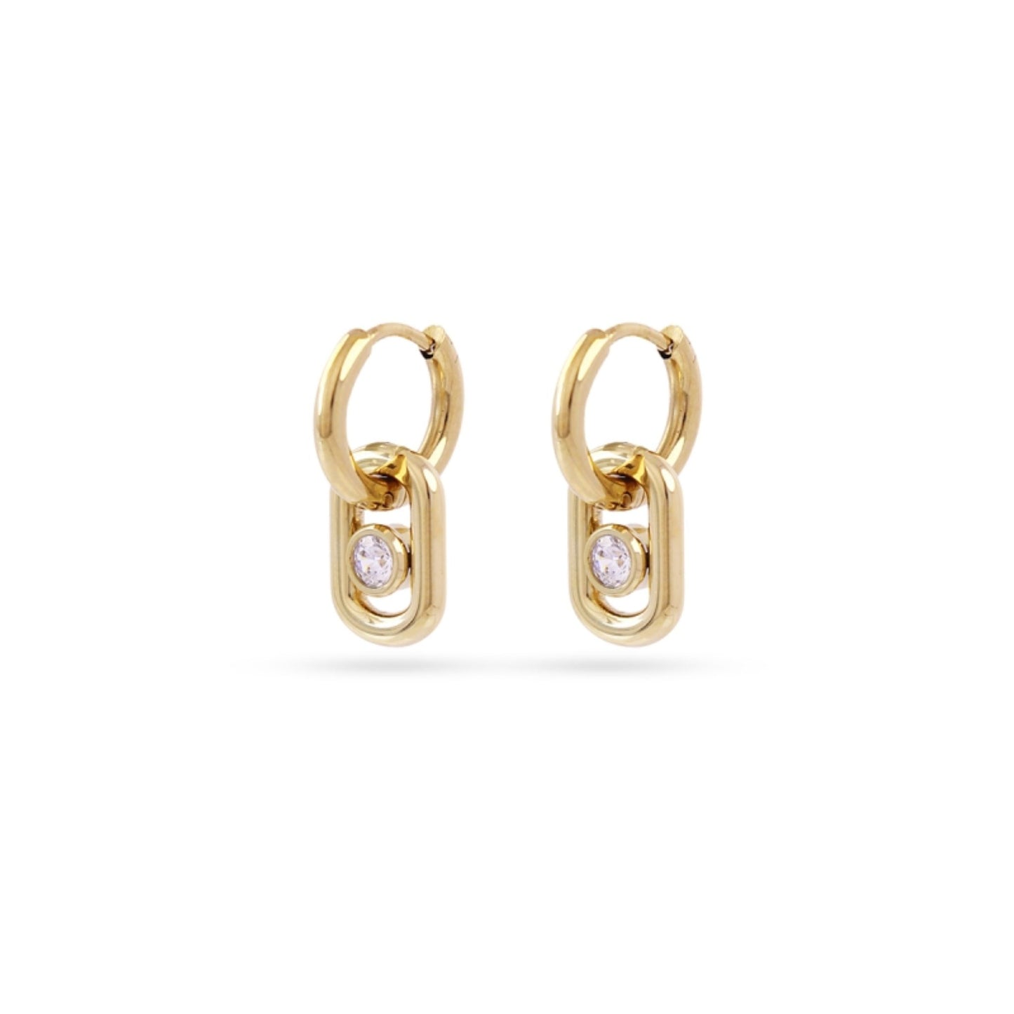 Anartxy Gold Infinity Zirconia Earrings - DPE258