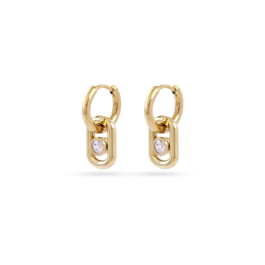 Anartxy Gold Infinity Zirconia Earrings - DPE258