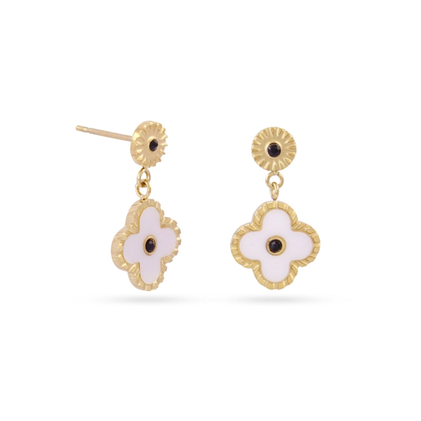 Anartxy Gold Astros Earrings (White) DPE299