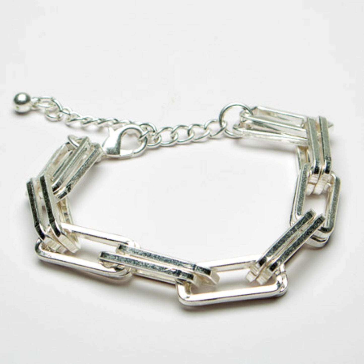 Eliza Gracious Silver Elongated Link Bracelet - EB0578