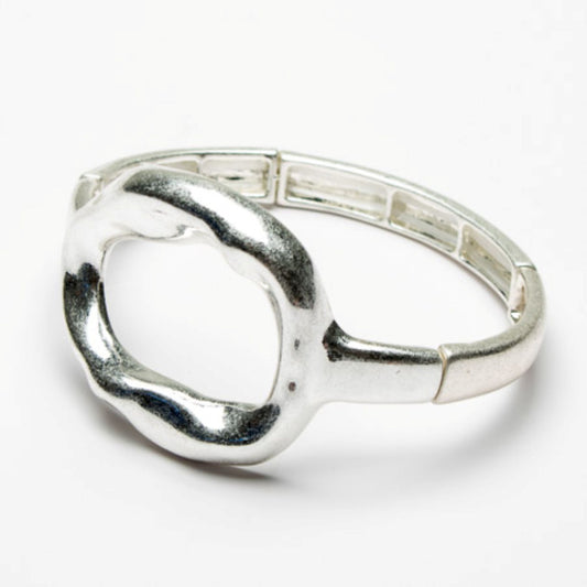 Eliza Gracious Silver Expanding Bracelet with Oval Decoration - EB0584