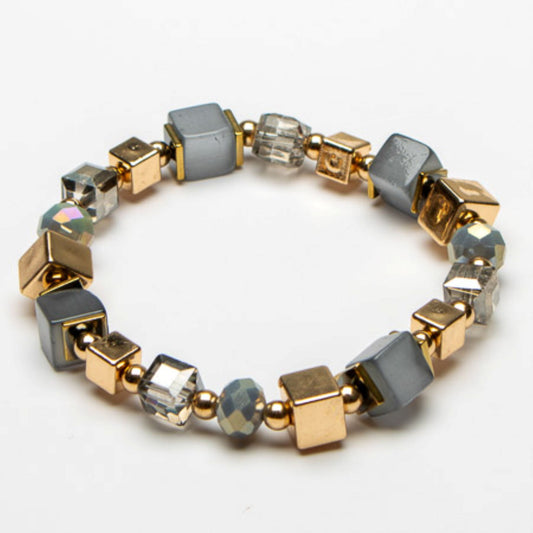 Eliza Gracious Square Beaded Stretch Bracelet - EB0588