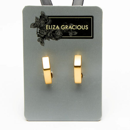 Eliza Gracious Gold Square Hinged Hoops - EE0232