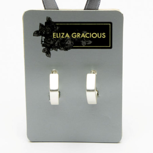 Eliza Gracious Silver Square Hinged Hoops - EE0232