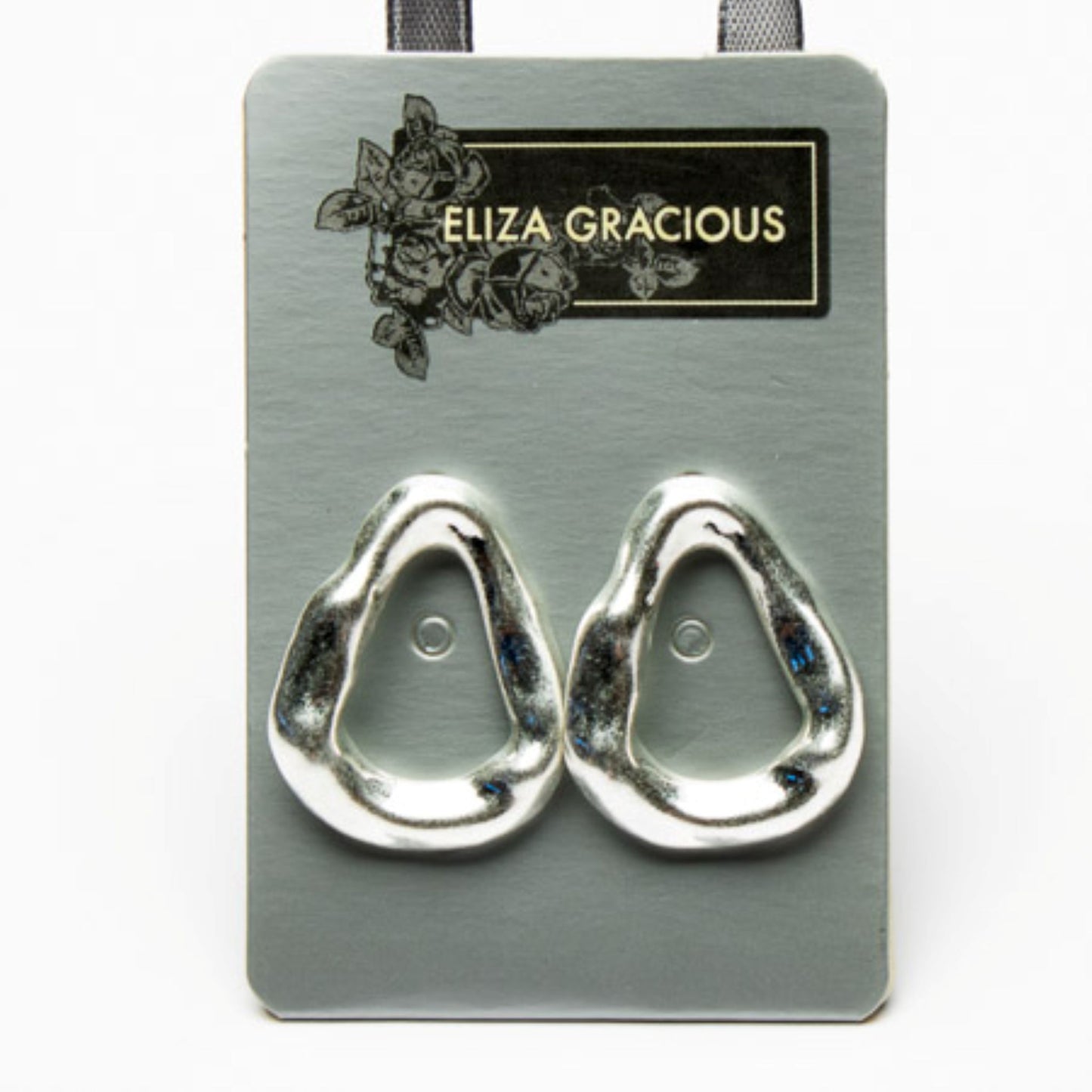Eliza Gracious Silver Large Open Teardrop Earrings - EE0245